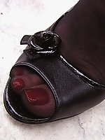 feet flashing mature public stockings