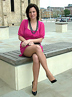 black high heels milf pantyhose