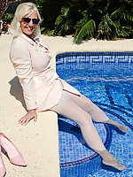 legs mature stockings wet 